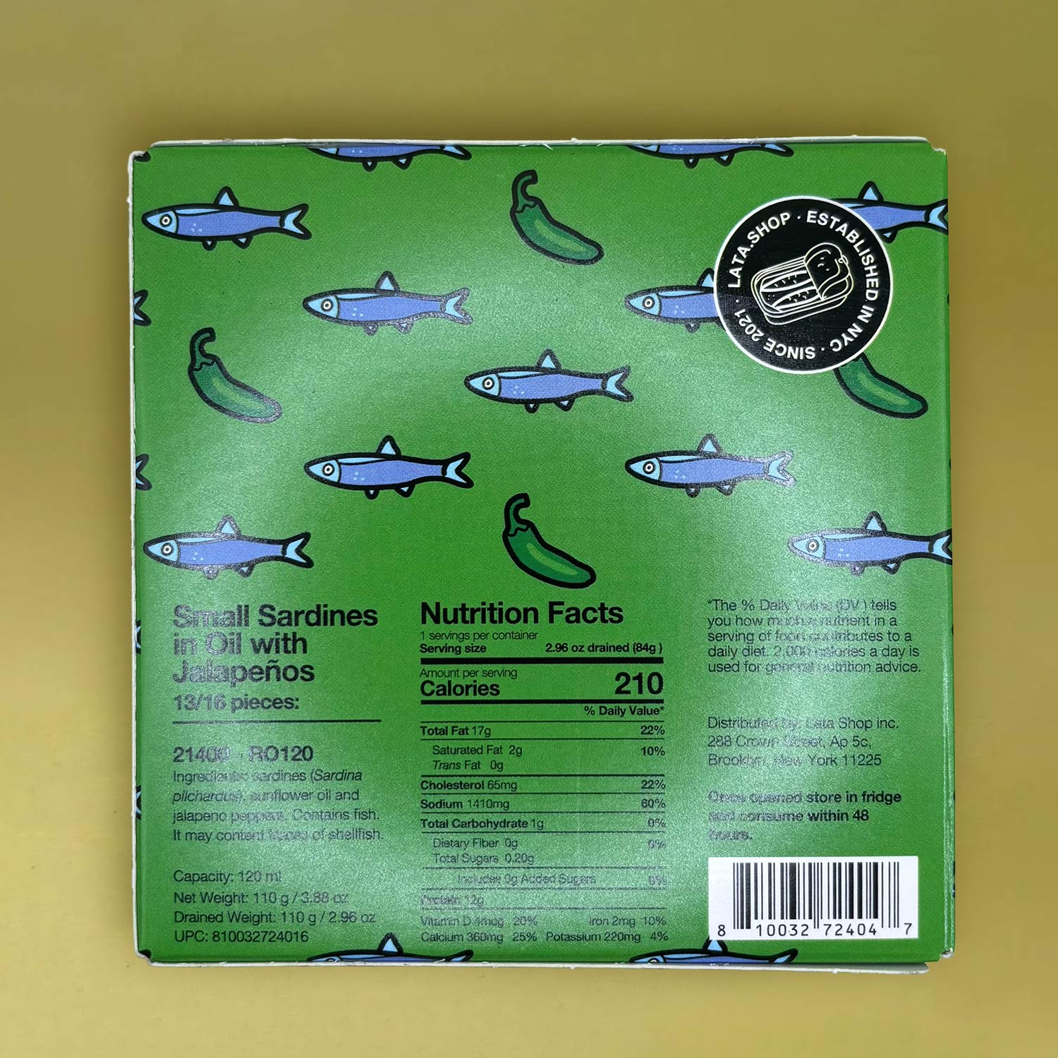 Lata Small Sardines in Oil with Jalapeños - Image 6