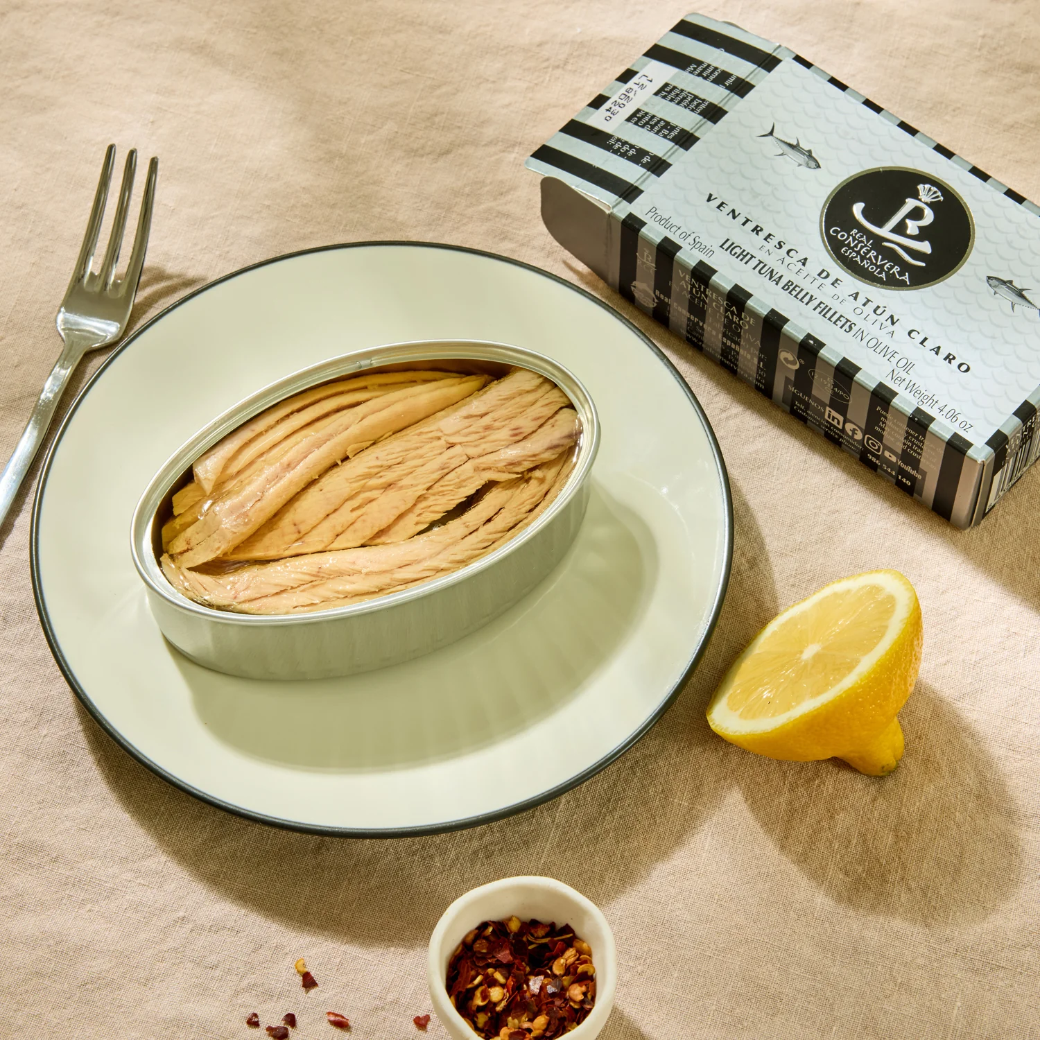 Real Conservera Española Yellowfin Tuna Belly "Ventresca" in Olive Oil - Image 2